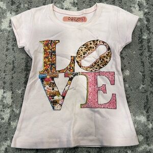 Ouch! Love t-shirt pink, jewels, candy design girls size 6
